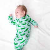 Knotted Gown - Blue Alligators