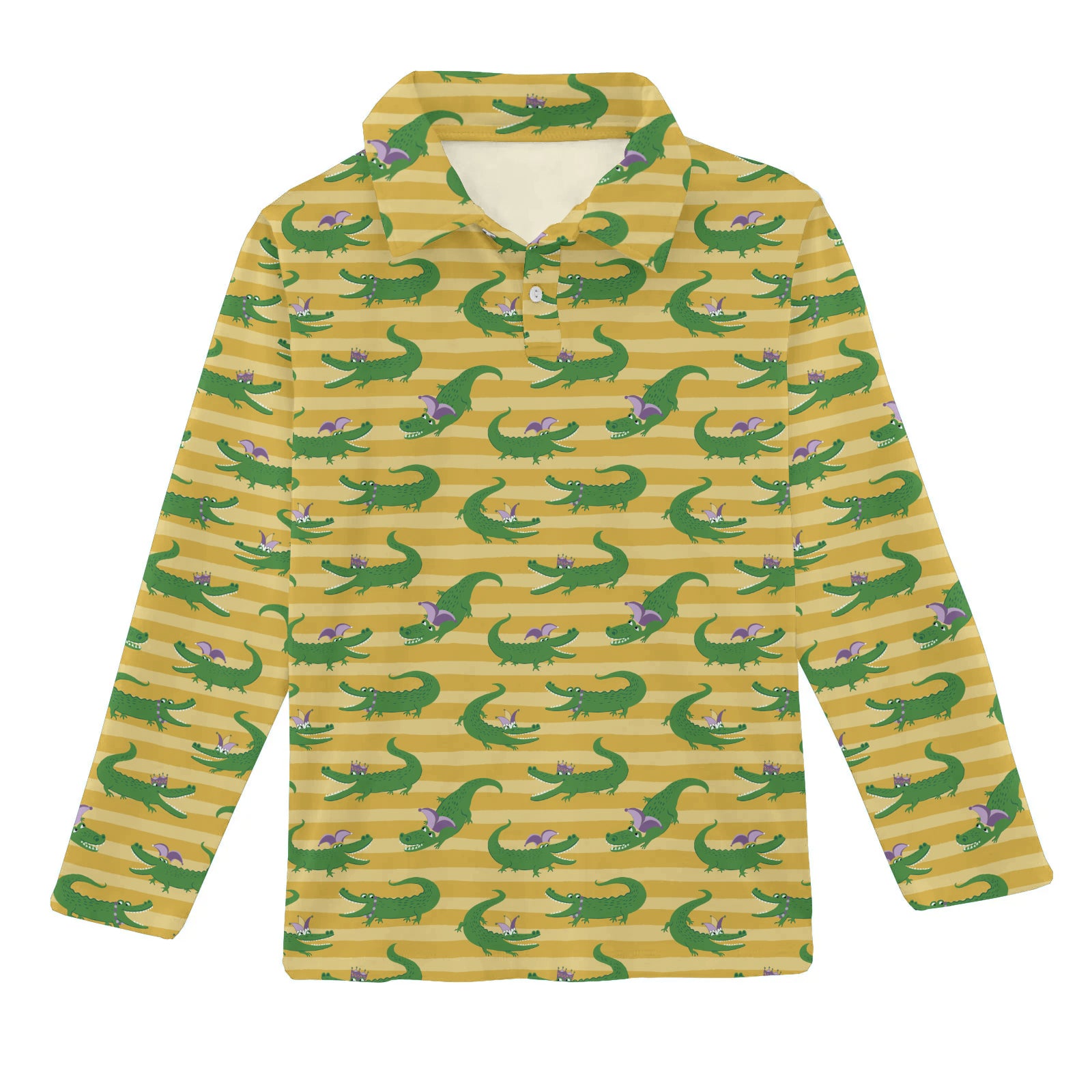 Long Sleeve Polo Shirt - Mardi Gras Gators (FINAL SALE)