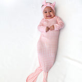 Knotted Gown - Gingham in Cottage Pink