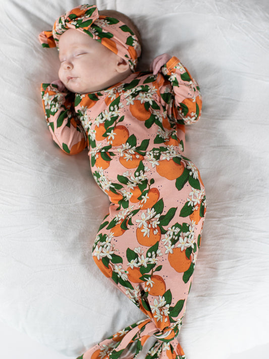 Knotted Gown - Orange Blossoms