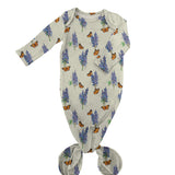 Knotted Infant Gown - Bluebonnets