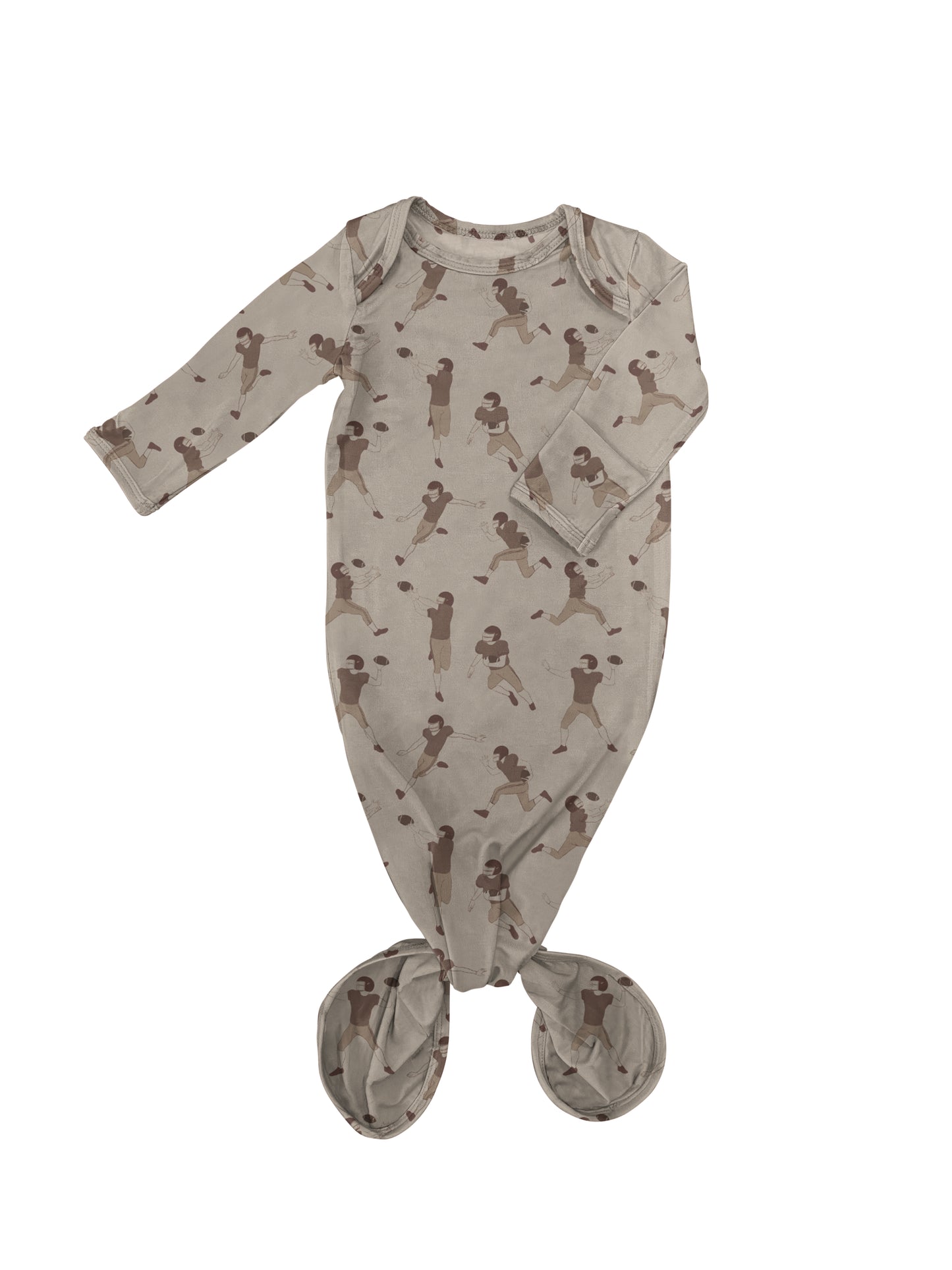 Knotted Infant Gown - Football (0-3 mo)