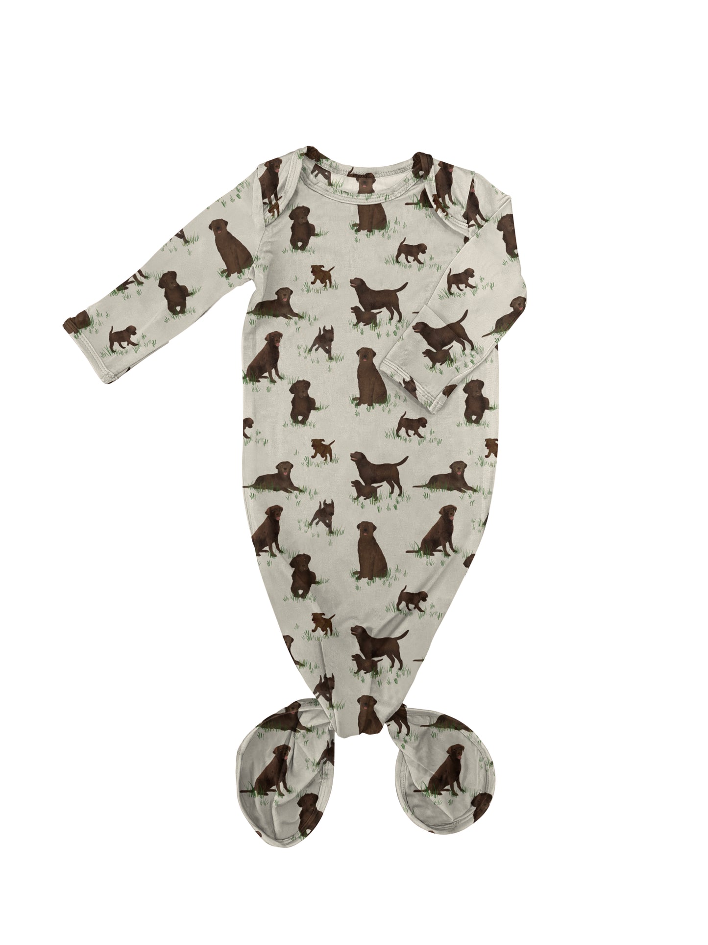 Knotted Infant Gown - Labrdors (0-3 mo)