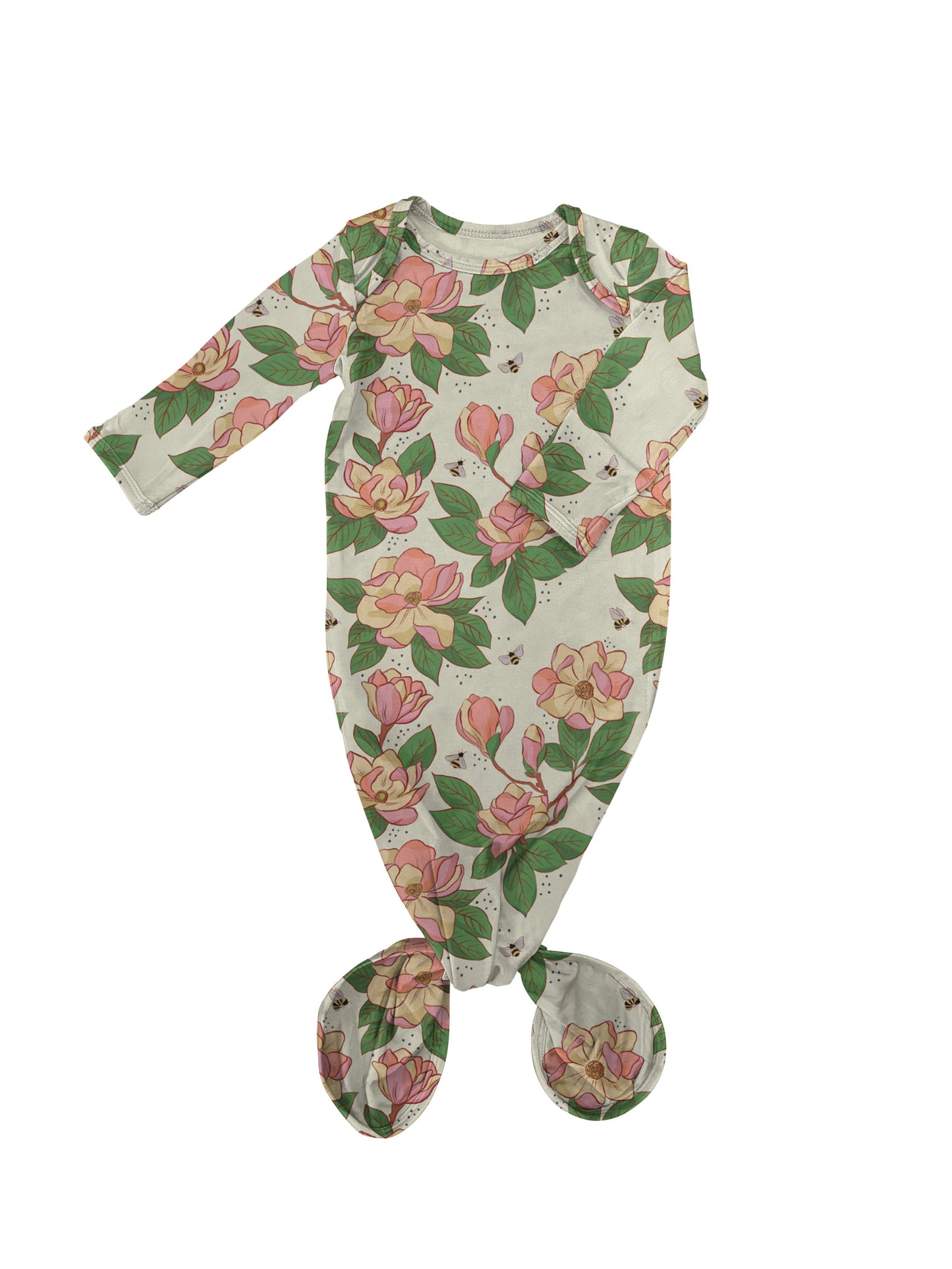 Knotted Infant Gown - Magnolias