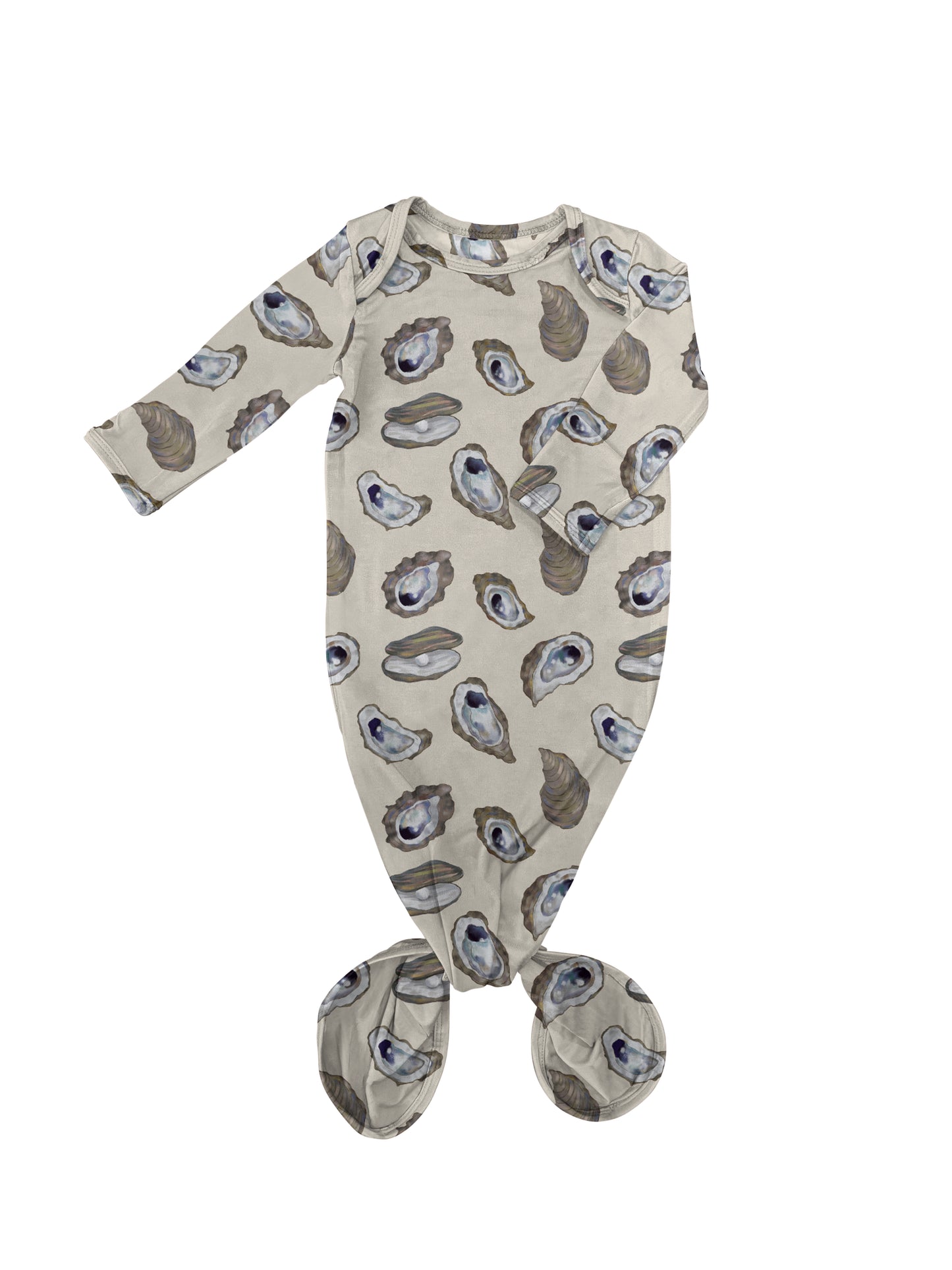 Knotted Infant Gown - Oysters (0-3 mo)