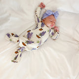 Knotted Infant Gown - Bluebonnets