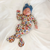 Knotted Infant Gown - Butterflies (FINAL SALE)