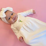 Tulips Embroidered Pip Gown