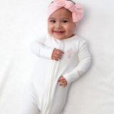 Pink Cross Embroidered Pip Zip