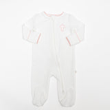 Pink Cross Embroidered Pip Zip