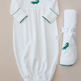 Alligator Embroidered Pip Gown