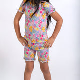 SS & Shorts Ruffle PJ - Flower Fields