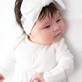 Pink Cross Embroidered Pip Gown