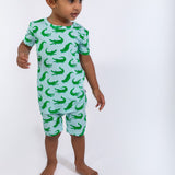 SS & Shorts PJ - Blue Alligator