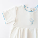 Blue Cross Embroidered Pip Bubble