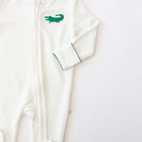 Alligator Embroidered Pip Zip