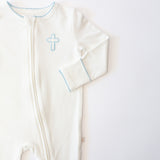 Blue Cross Embroidered Pip Zip