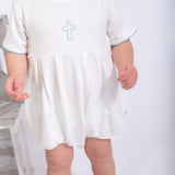 Blue Cross Embroidered Pip Bubble