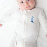 Cowboy Boot Embroidered Pip Zip