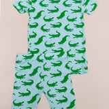 SS & Shorts PJ - Blue Alligator