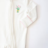 Tulip Embroidered Pip Zip
