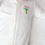 Tulip Embroidered Pip Zip