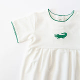 Alligator Embroidered Pip Bubble