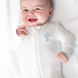 Blue Cross Embroidered Pip Zip