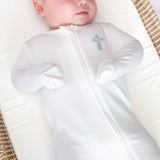 Blue Cross Embroidered Pip Zip