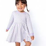 Sweatshirt Dress-Lilac Ribbons