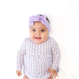 LS Bodysuit Dress-Lilac Ribbons