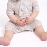 SS Polo Romper-Driftwood Camo