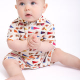 SS Polo Romper-Varsity Football