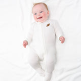 Pip Emb Zip Romper-Varsity Football