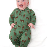 Sweatshirt Polo Romper-Deer