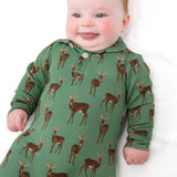Sweatshirt Polo Romper-Deer