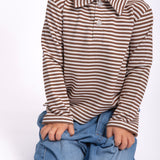 Polo Sweatshirt-Choc Stripes