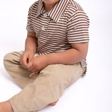 SS Polo Shirt-Choc Stripes
