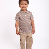 SS Polo Shirt-Choc Stripes
