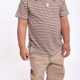 SS Polo Shirt-Choc Stripes
