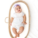 SS Bodysuit Dress-Lilac Buds