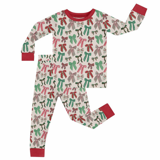 Holiday Bows - Long Sleeve/Pants PJs