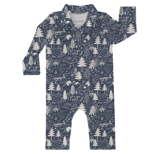 LS Polo Romper - Adventure Awaits