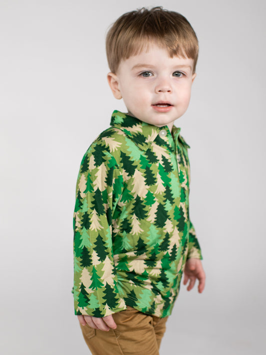 LS Polo Shirt - Evergreen Camo