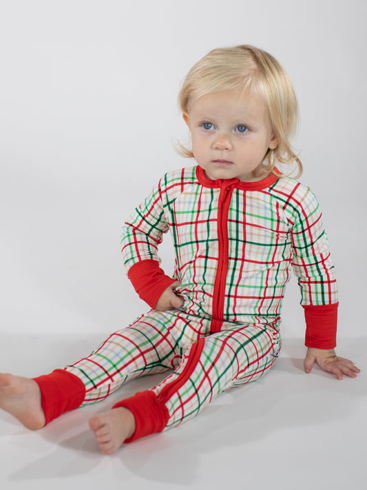 LS Zip PJ - Festive Plaid