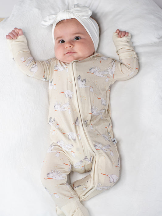 Zip PJs - Stork (Neutral)