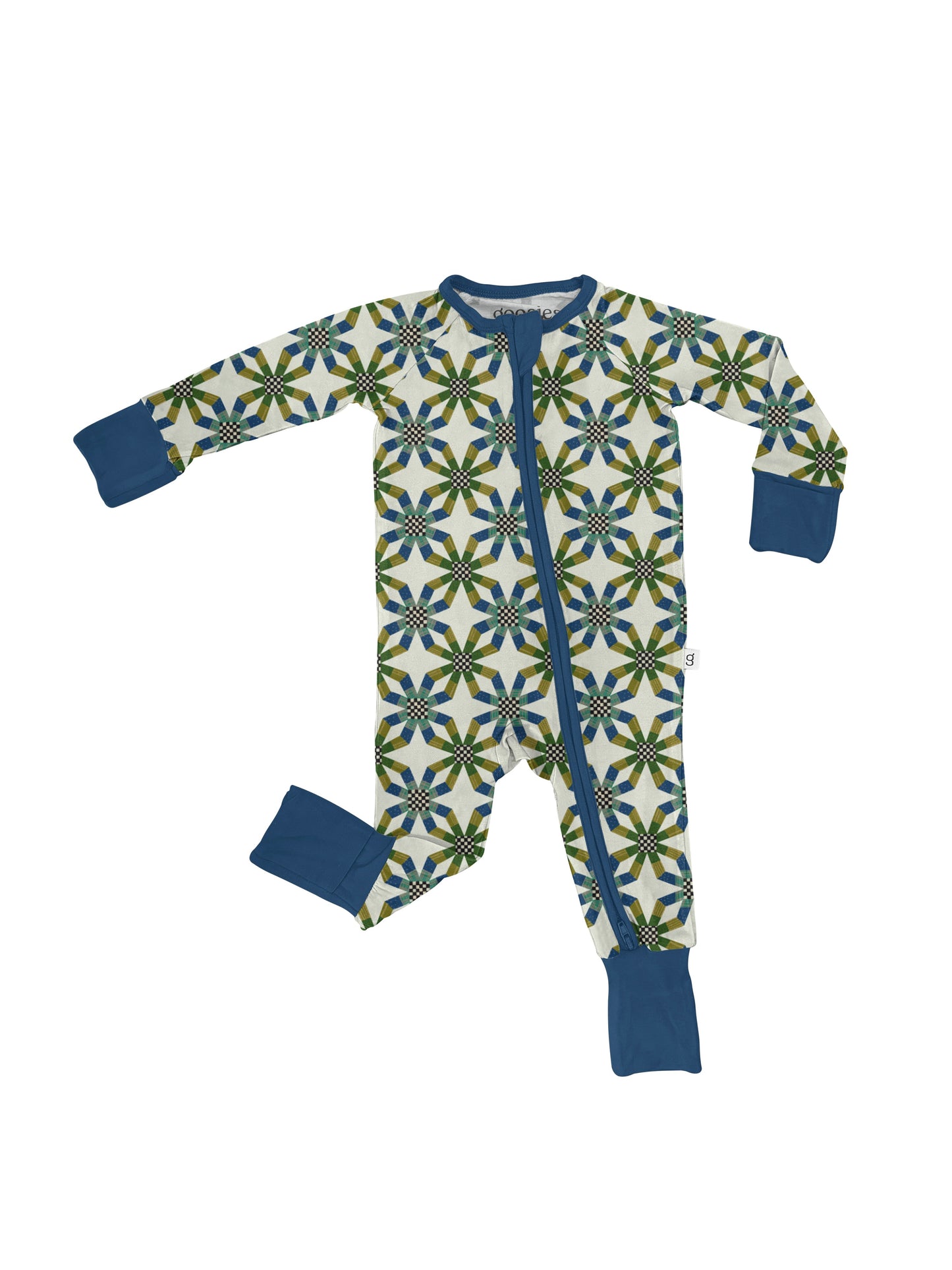 Zip PJs - Quilt Blue (FINAL SALE)