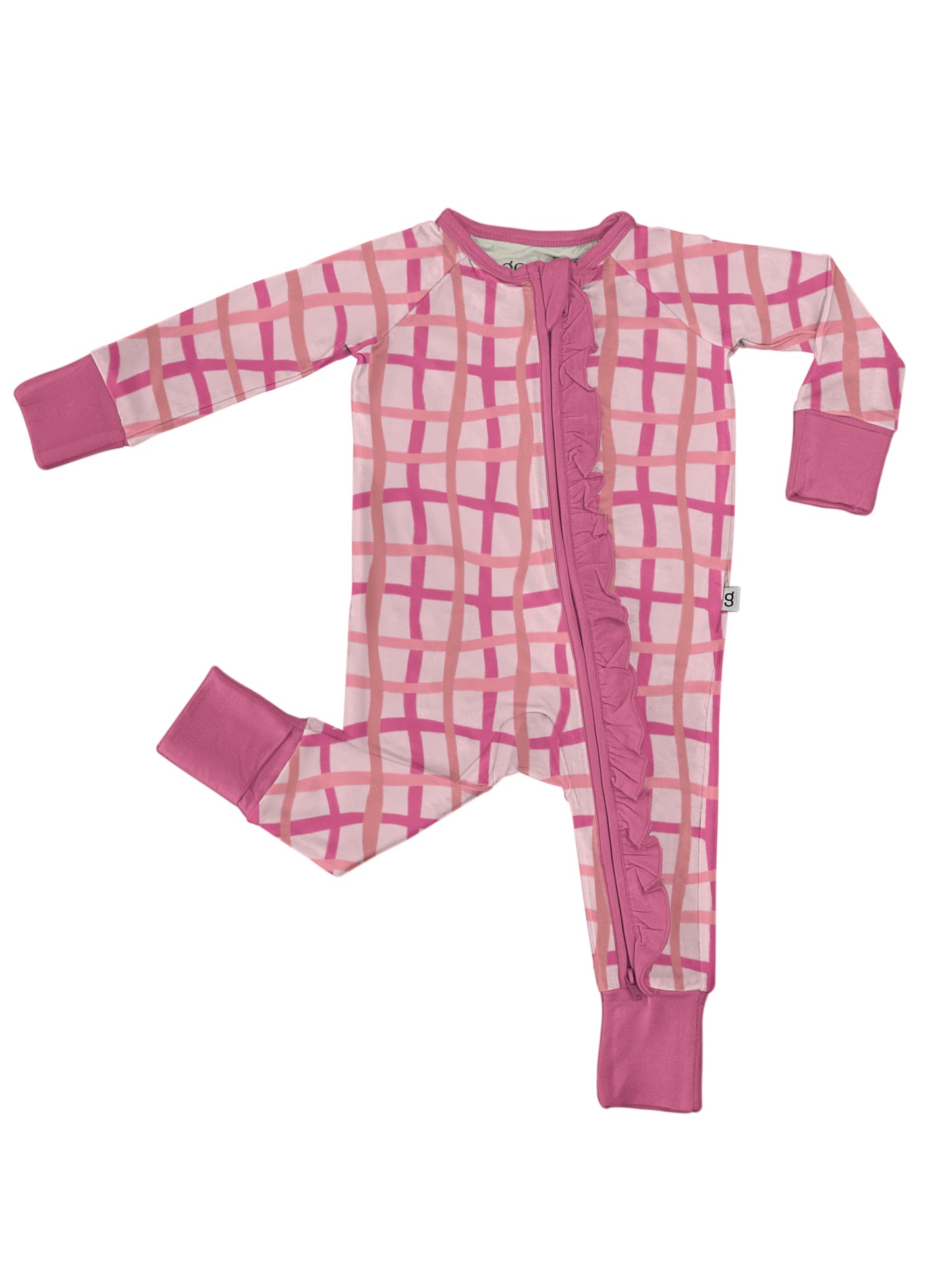 Zip PJs - Pink Wavy Plaid (FINAL SALE)