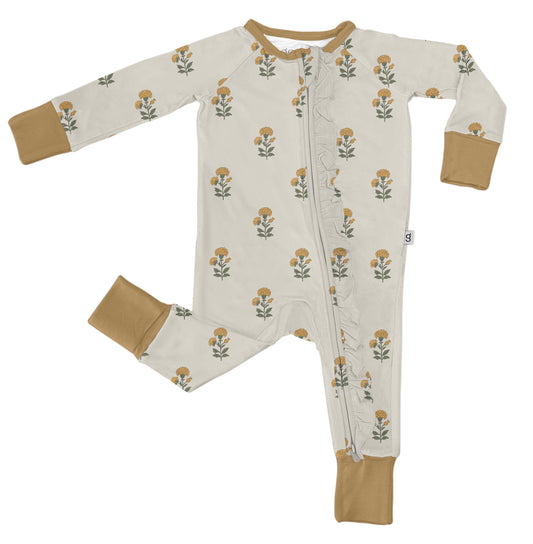 LS Zip PJ - Marigold Block Print