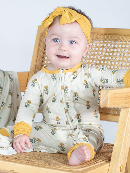 LS Zip PJ - Marigold Block Print